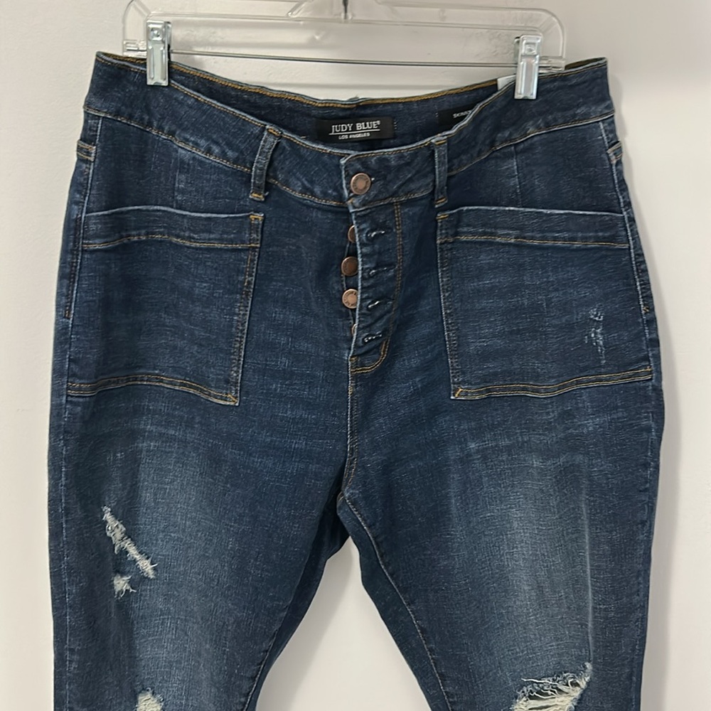 Judy Blue Manchester High Waisted Button Fly Skinny Jeans - Picture 6 of 9